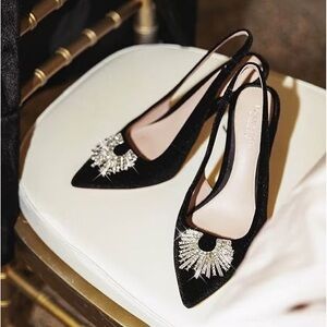 Antonio Melani by Born on Fifth Millie Velvet Jewel Slingback heels